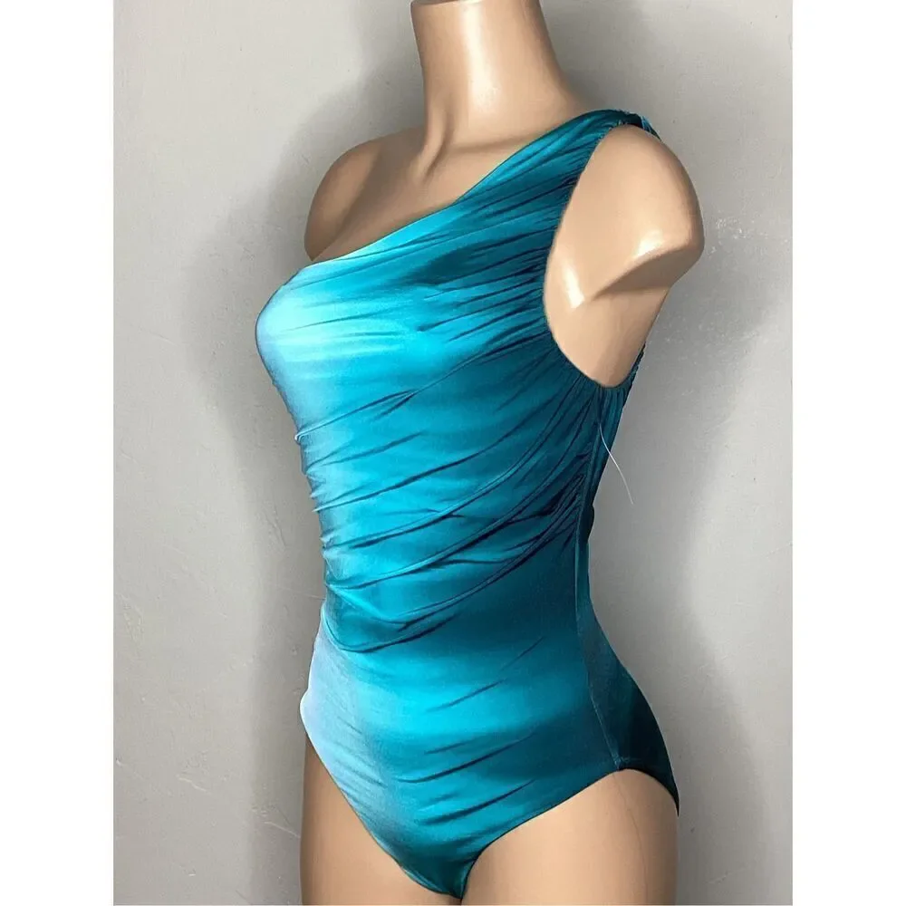 New. La Blanca ombré one shouldered swimsuit. Size 8. Retails $148